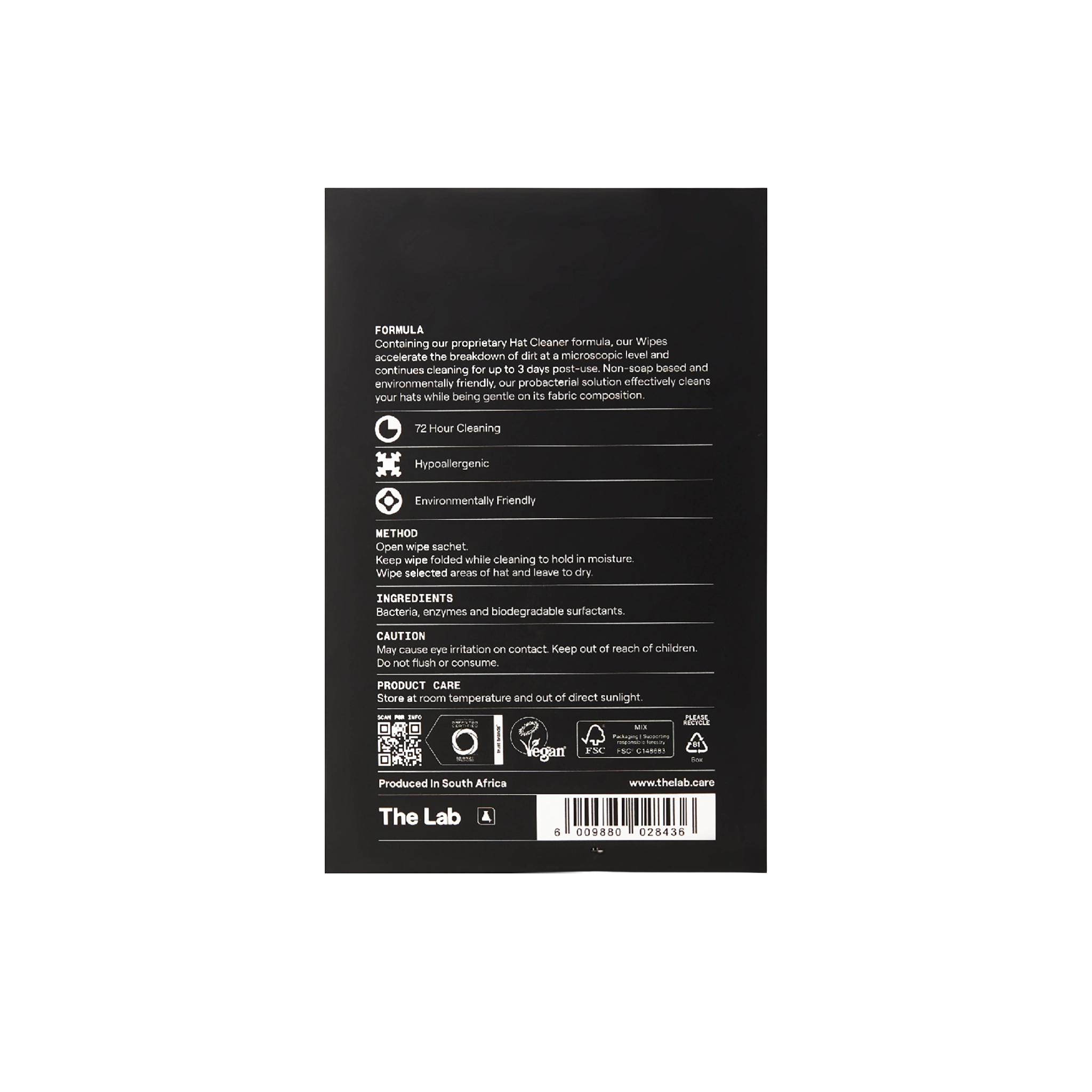 Hat Care Wipes 12 Pack